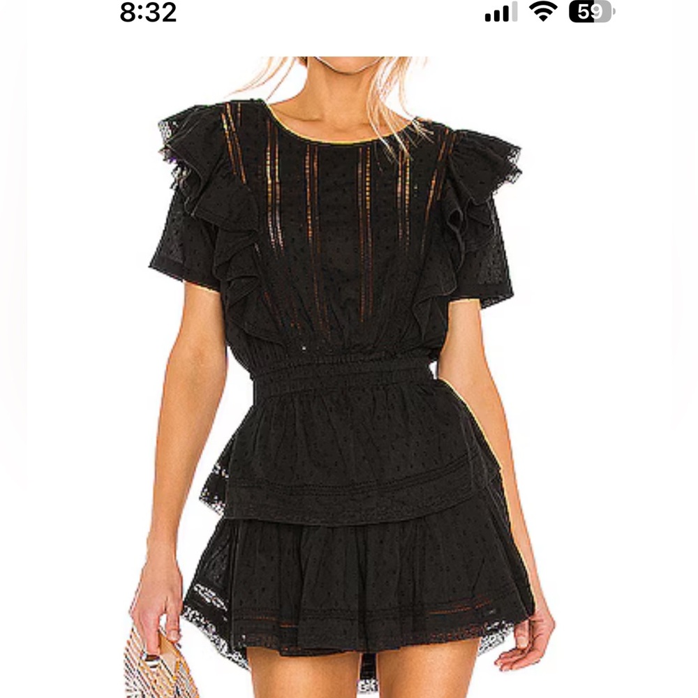 LoveShackFancy Natasha Black Dress